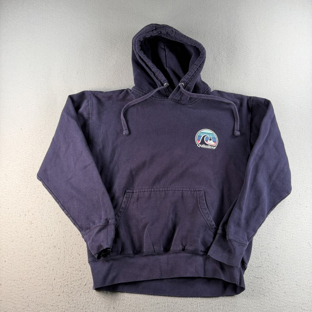 Quiksilver Men's Purple Surf Logo Graphic Pullover Hoodie Sweatshirt Size M